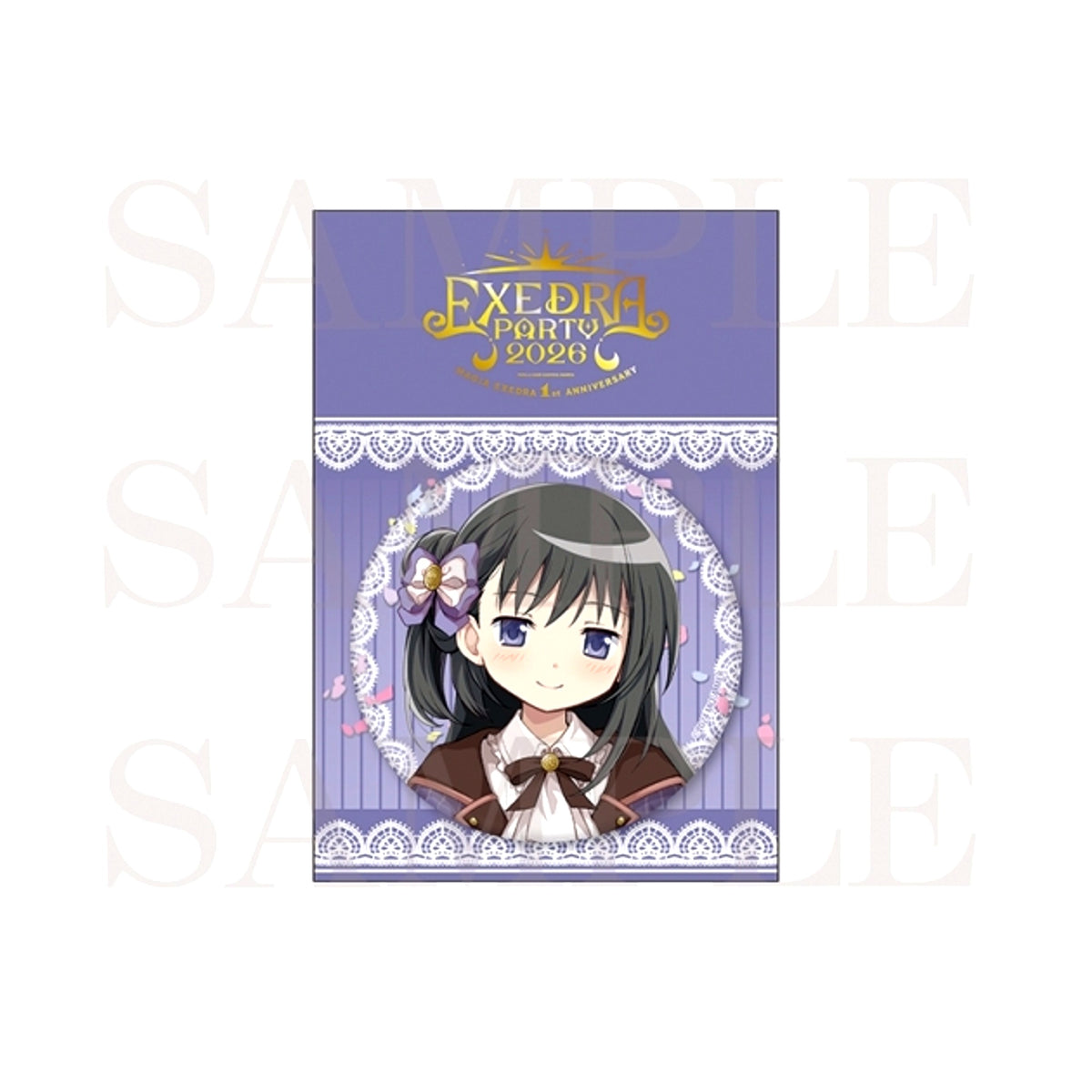 Puella Magi Madoka Magica Magia Exedra Big Can Badge with Backing Board Homura Akemi [NEW]
