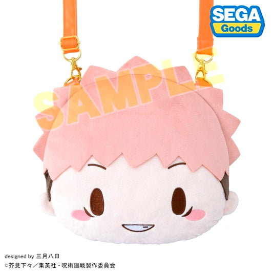 Anime Jujutsu Kaisen 5th Anniversary Yuji Itadori Fuwa Puchi Face Shoulder Bag (M) [NEW]