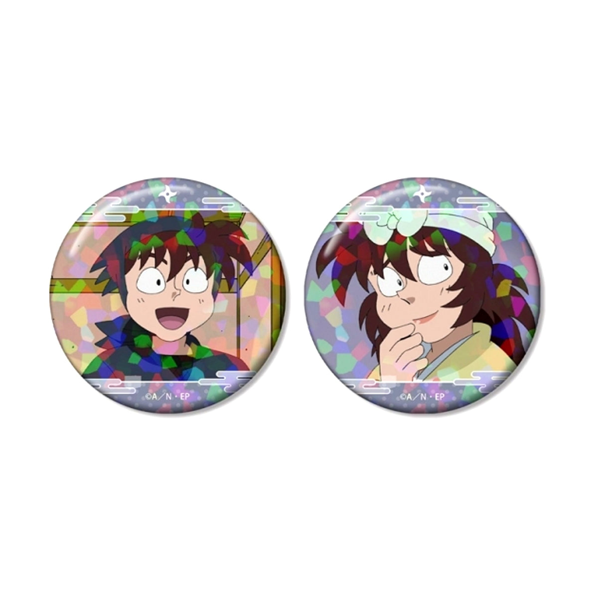 Nintama Rantaro Hansuke Doi Scene Photo Hologram Can Badge Set of 2 [NEW]