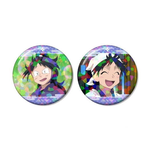 Nintama Rantaro Heisuke Kukuchi Scene Photo Hologram Can Badge Set of 2 [NEW]