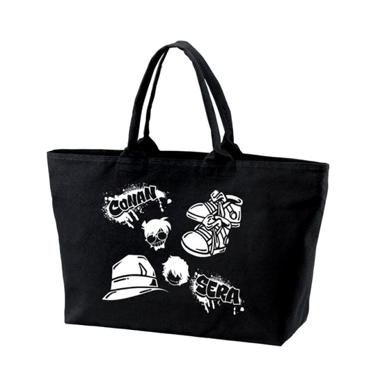 Detective Conan Conan Edogawa & Masumi Sera Graffiti Motif BIG Zip Tote Bag [NEW]