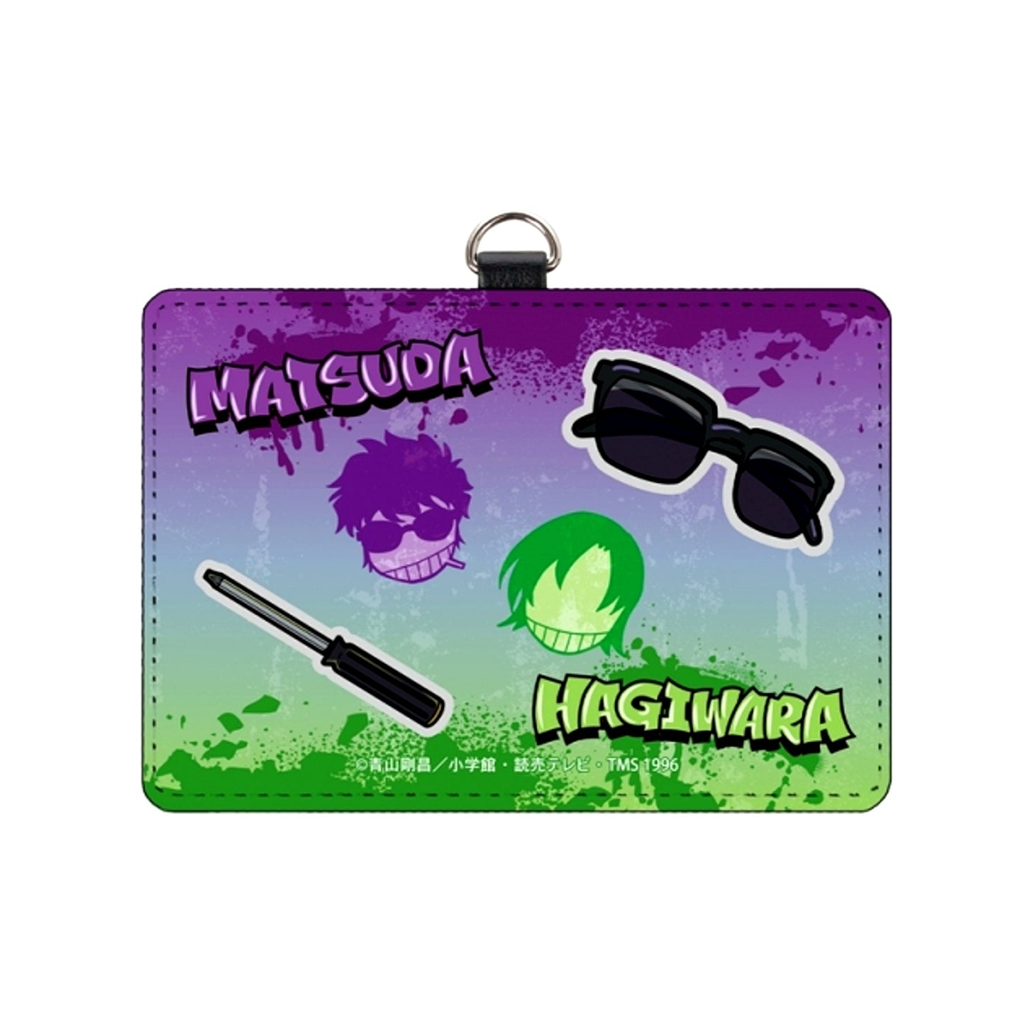 Detective Conan Jinpei Matsuda & Kenji Hagiwara Graffiti Motif 2-Pocket Pass Case with Neck Strap [NEW]