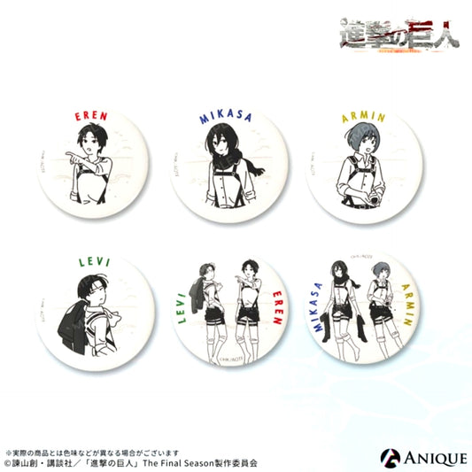 Attack on Titan Art by Kamome Fuyuno (Let's Go See the Ocean) Trading Can Badge (All 6 Types) [NEW]