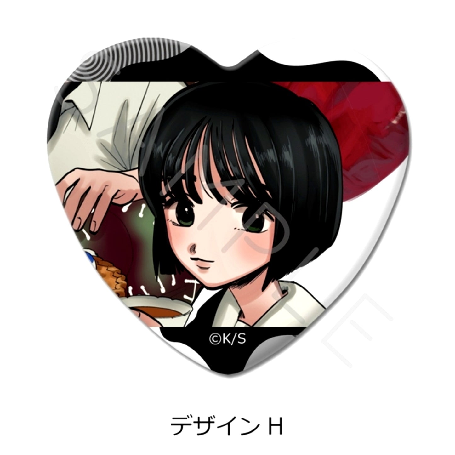 Utsuranain Desu Heart-Shaped Can Badge H [NEW]