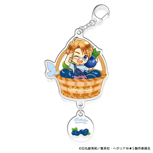 Hetalia World Stars ~Fruit Party~ Acrylic Key Ring with Charms 4. America Goods - Keychain [NEW]