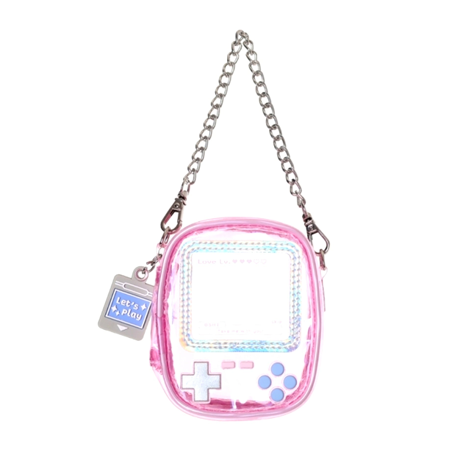 Non-Character Original Osel Handheld Game Style Plush Pouch (S) PK (Pink) [NEW]