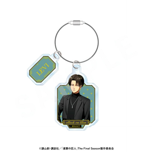 TV Anime Attack on Titan Black Outfit Series Matte Wire Acrylic Keychain (Levi) [NEW]