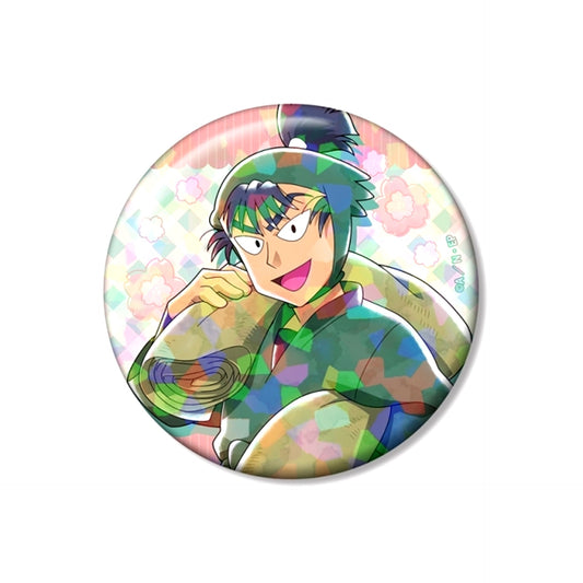 Nintama Rantaro Newly Drawn Tomesaburo Kema Fun Cherry Blossom Viewing Chapter ver. 75mm Hologram Can Badge [NEW]