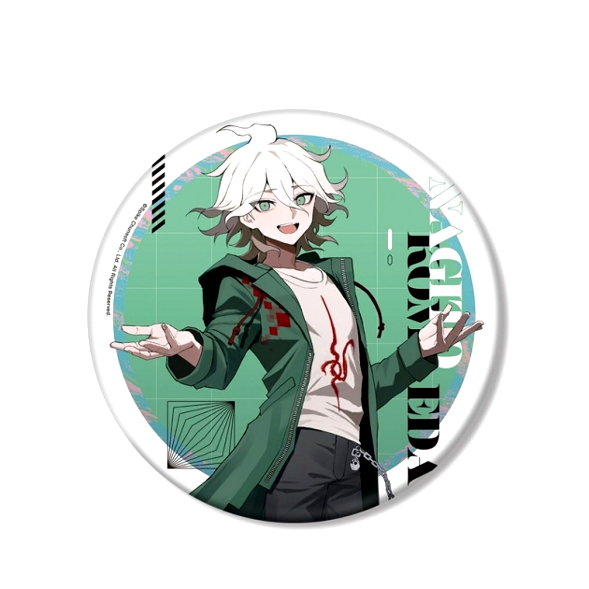 Danganronpa Series Newly Drawn Nagito Komaeda Art by Sakusha2 BIG Can Badge (Reissue) [NEW]