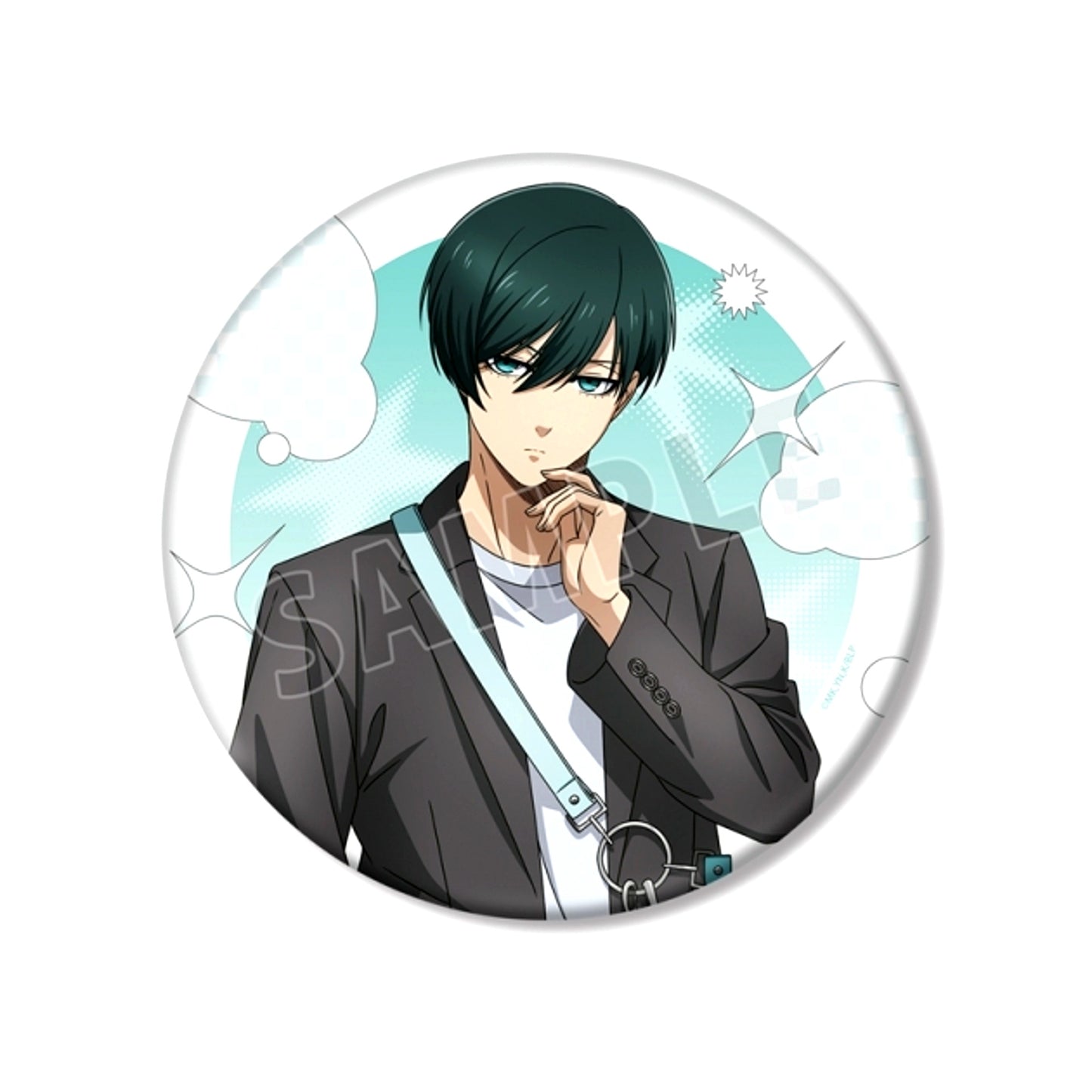 TV Anime Blue Lock Newly Drawn Rin Itoshi Monotone Street Fashion ver. BIG Can Badge (Animate Advance Sale) [NEW]