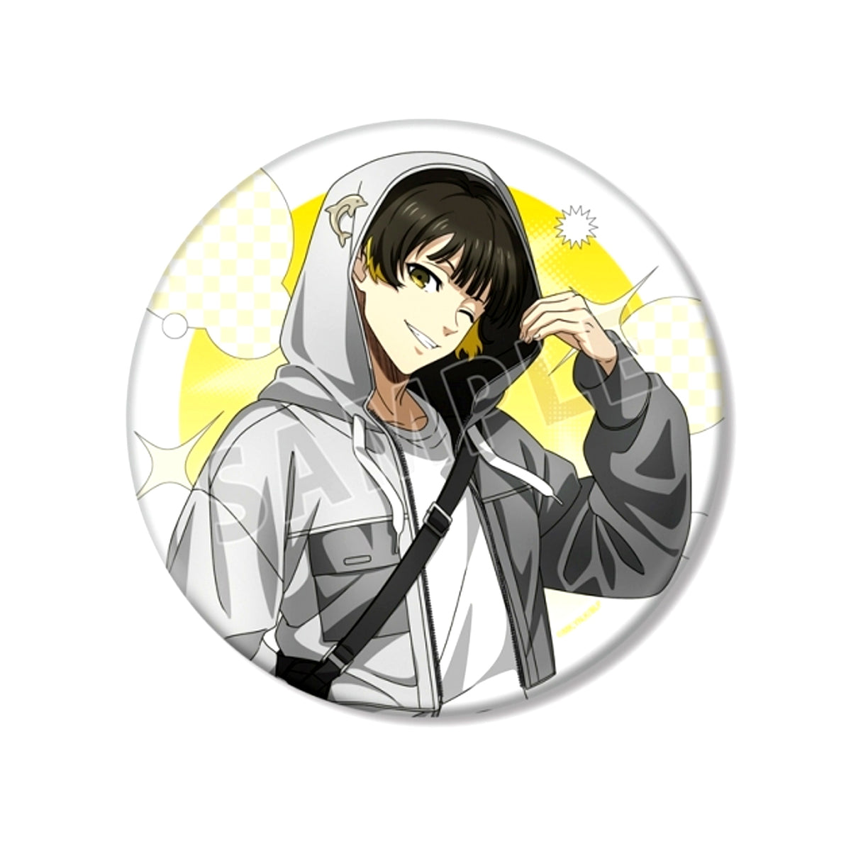 TV Anime Blue Lock Newly Drawn Meguru Bachira Monotone Street Fashion ver. BIG Can Badge [NEW]
