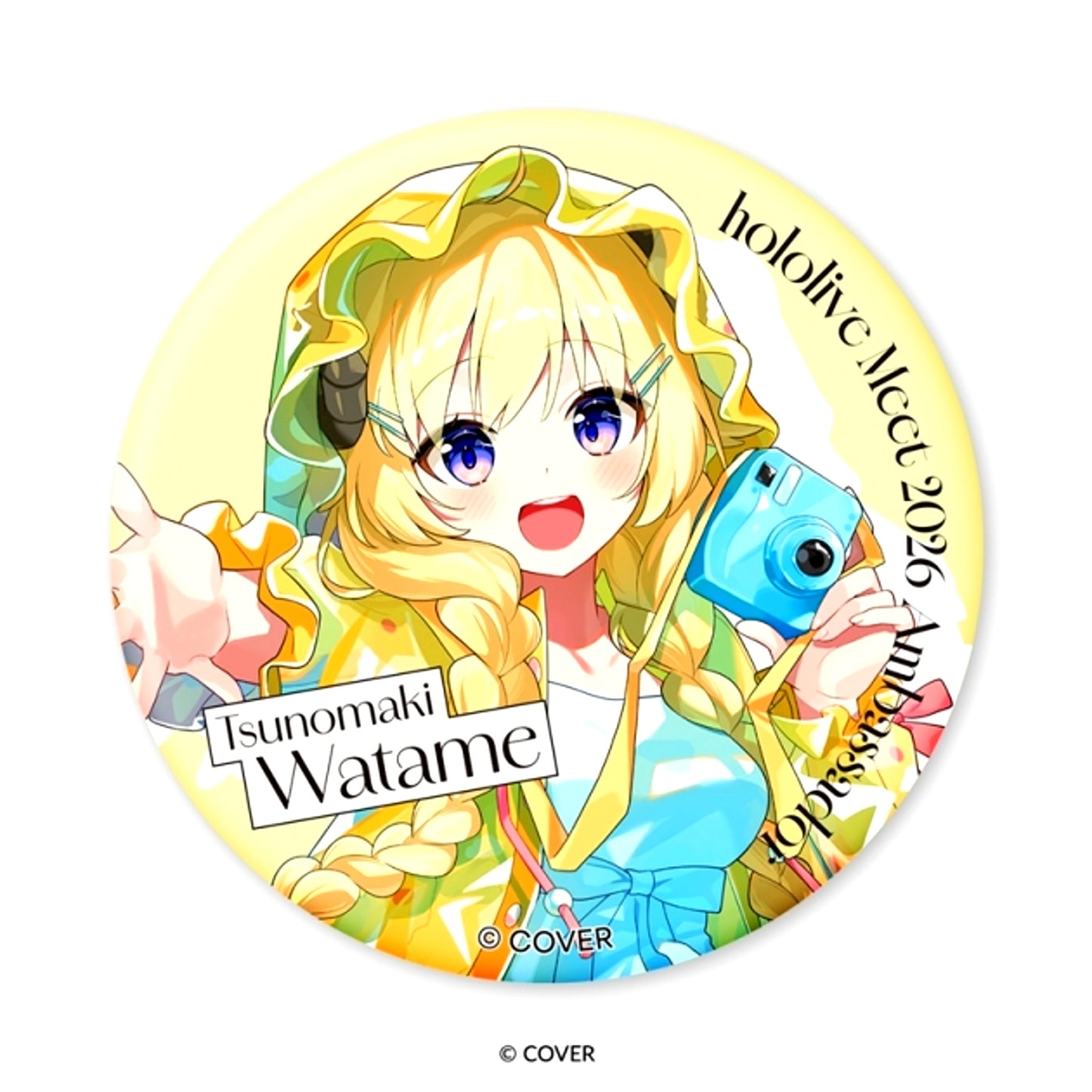 hololive Meet 2026 Hologram Button Tsunomaki Watame Goods - Badge [NEW]