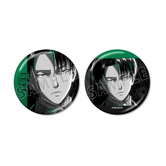TV Anime "Attack on Titan" Levi Ani-Art BLACK LABEL Vol.3 Metallic Can Badge 2-Piece Set [NEW]