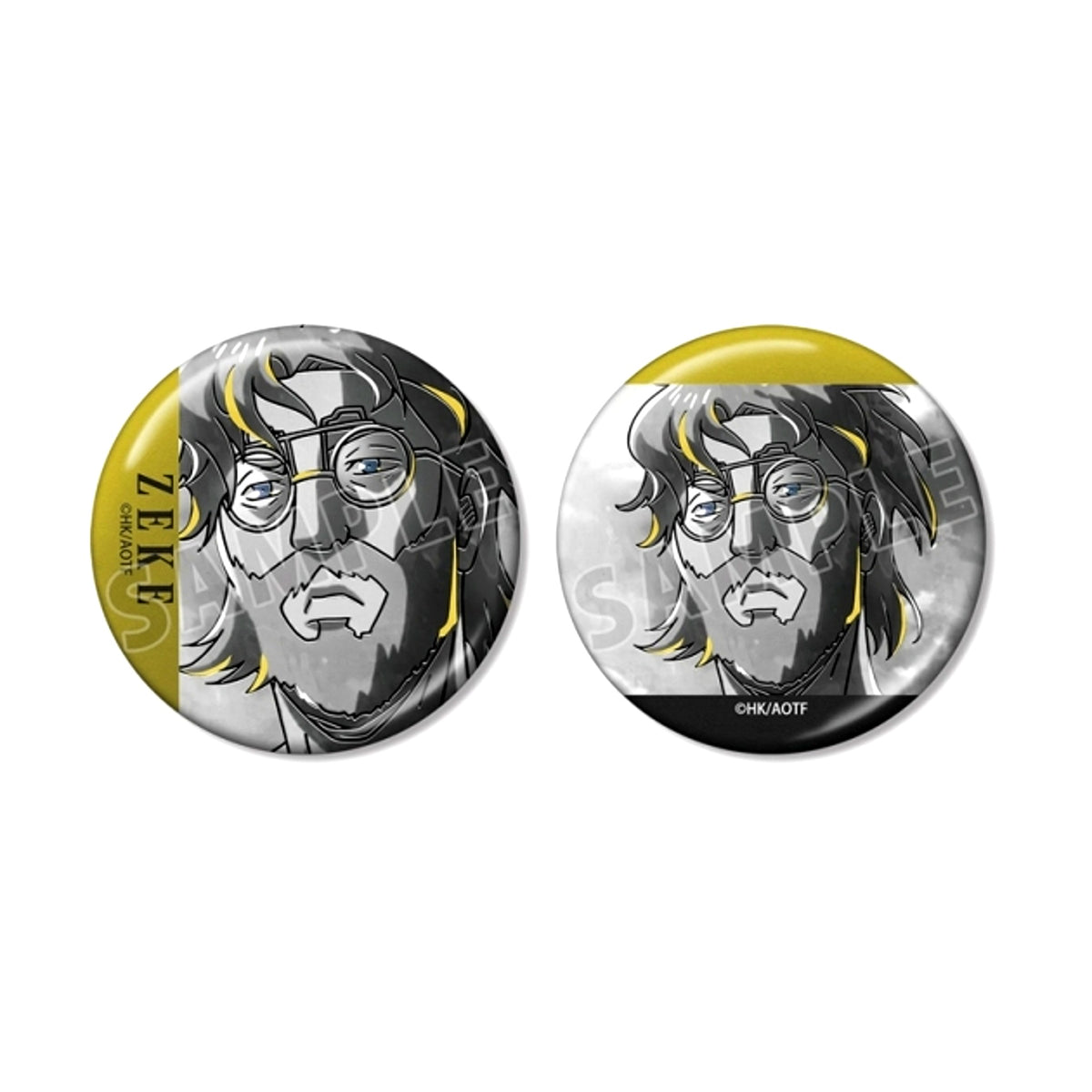 TV Anime Attack on Titan Zeke Ani-Art BLACK LABEL Vol.3 Metallic Can Badge 2-Piece Set [NEW]
