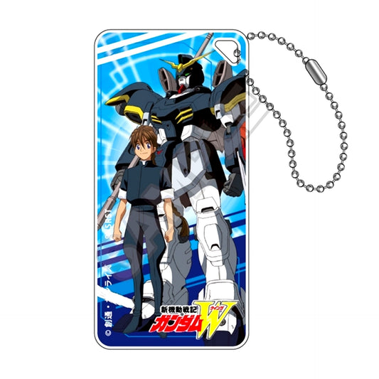 Mobile Suit Gundam Wing Scene Photo Domiterior Keychain Jr. Duo & Gundam Deathscythe [NEW]