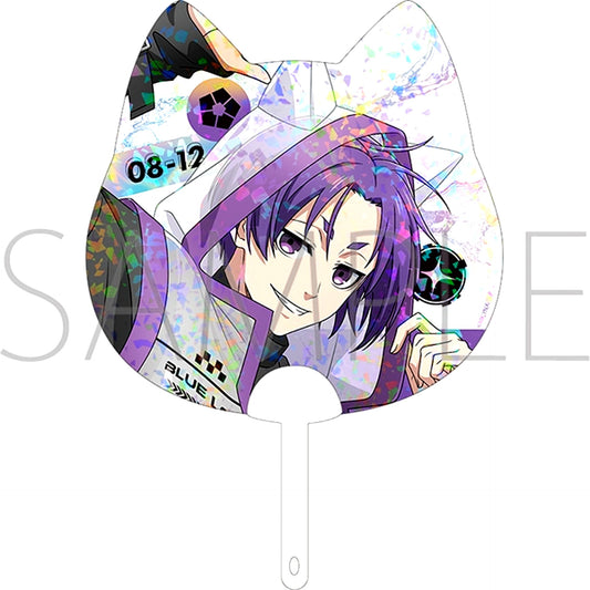 BLUE LOCK Season 2 Clear Uchiwa Fan / Reo Mikage Cyber Cat [NEW]