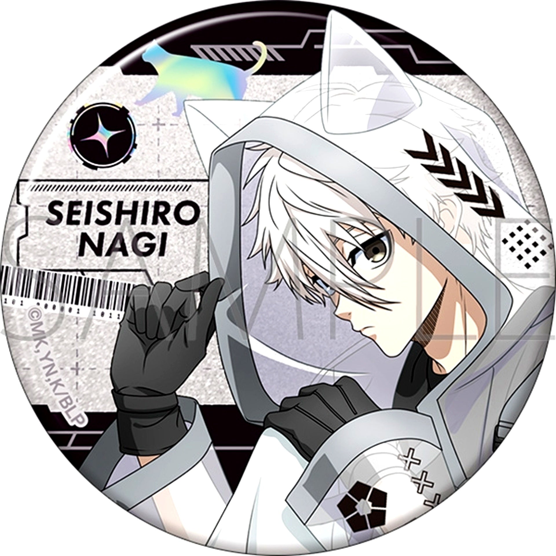 Blue Lock Season 2 Big Glitter Can Badge / Seishiro Nagi Cyber Cat [NEW]