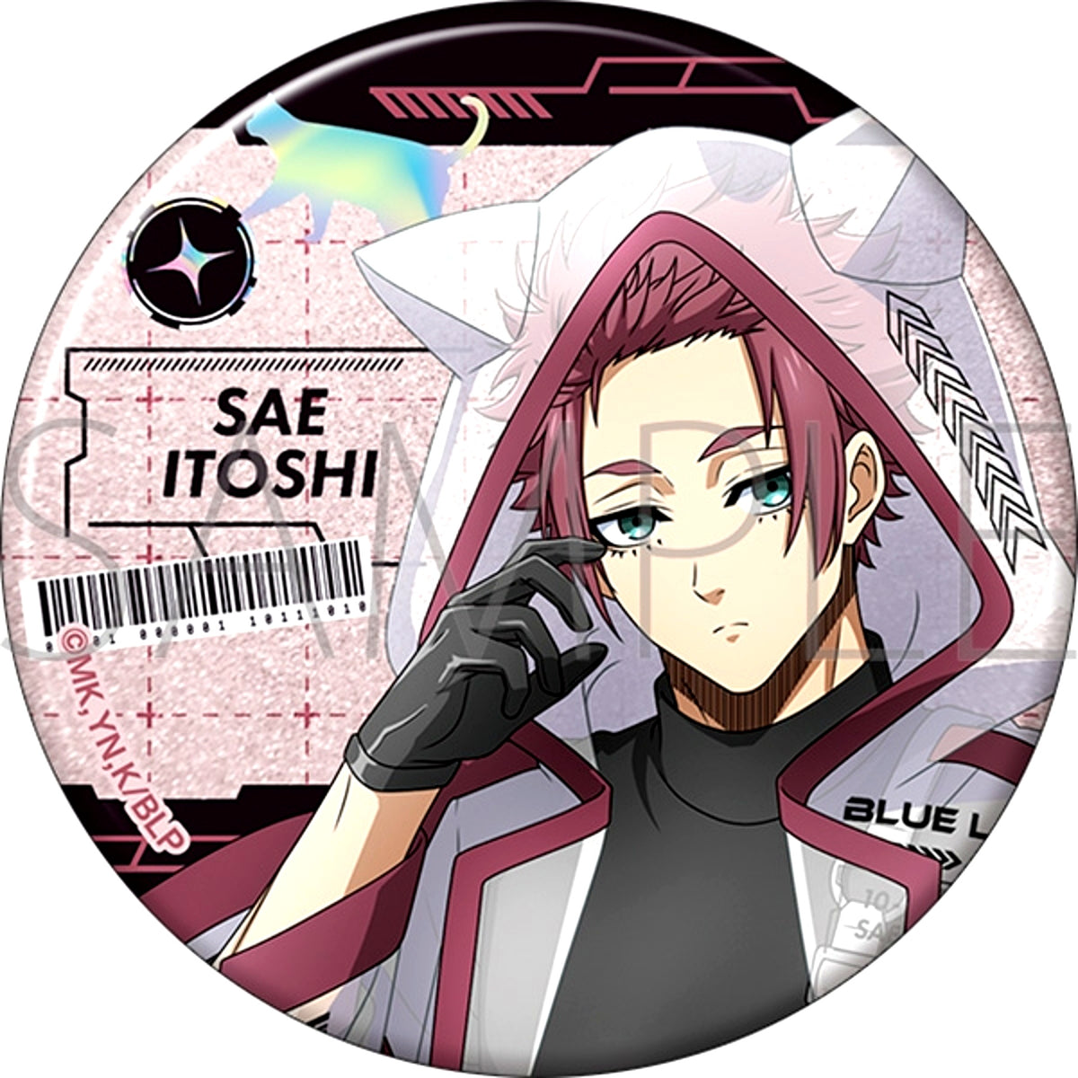 Blue Lock Season 2 Big Glitter Can Badge / Sae Itoshi Cyber Cat [NEW]