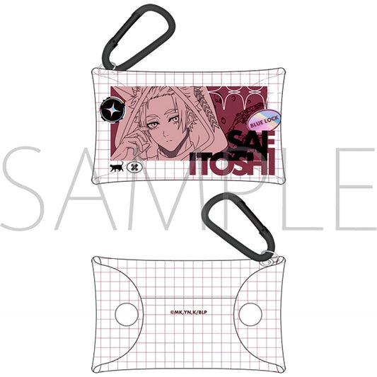 BLUE LOCK Season 2 Clear Pouch with Carabiner / Sae Itoshi Cyber Cat [NEW]