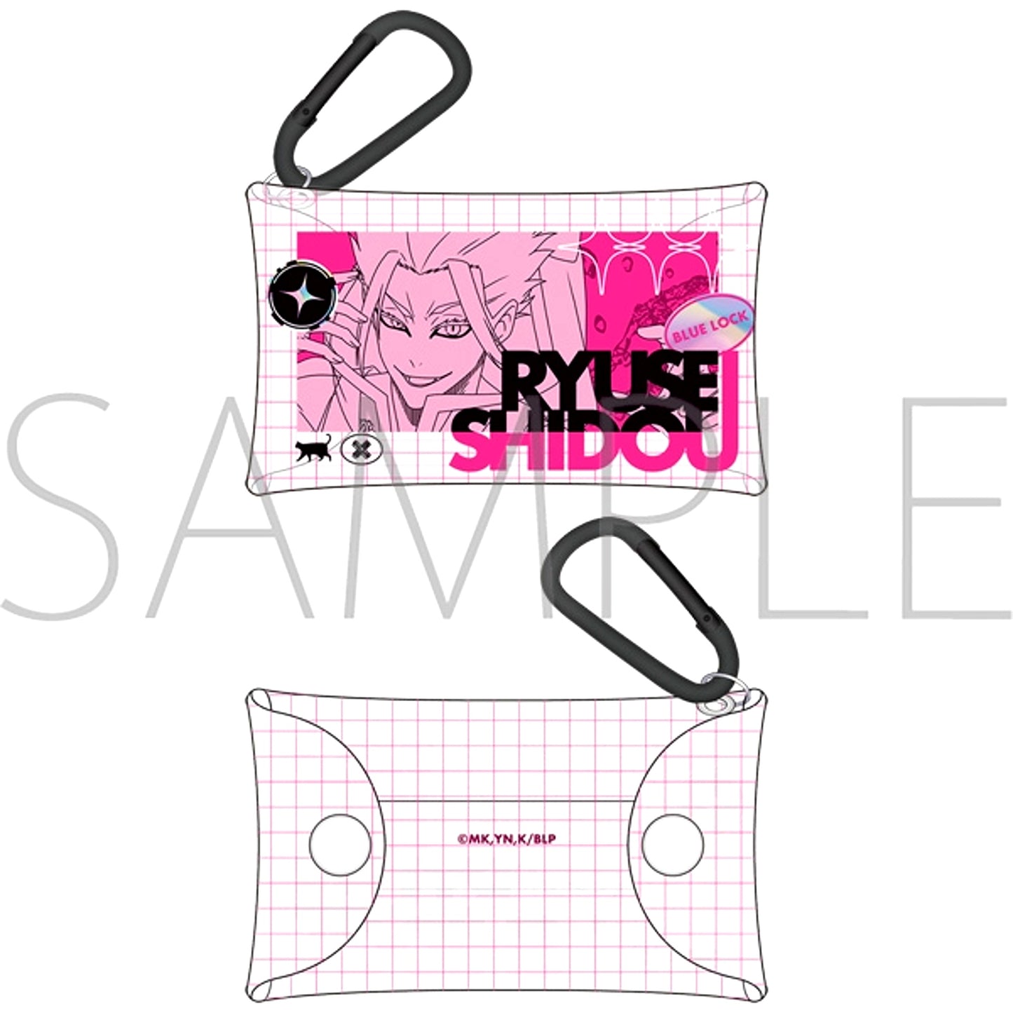 Blue Lock Season 2 Clear Pouch with Carabiner / Ryusei Shido Cyber Cat [NEW]