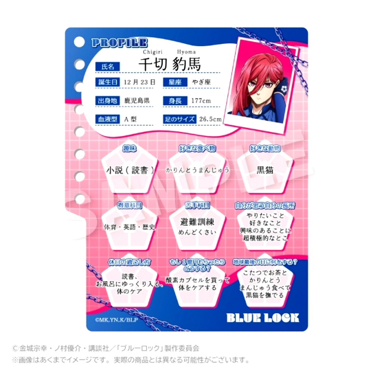 TV Anime Blue Lock Profile Book Style Keychain Hyoma Chigiri [NEW]