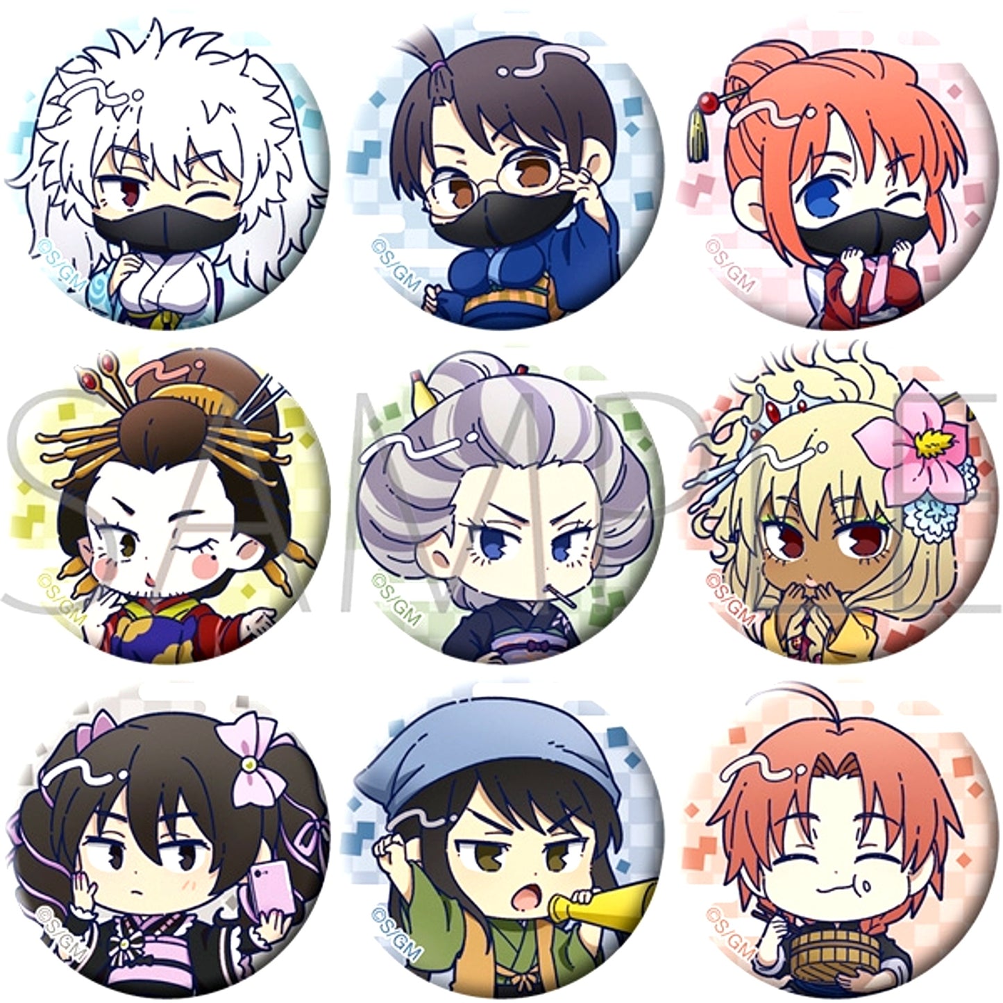 Gintama: The New Movie: Yoshiwara in Flames Mini Character Badge Collection [NEW]