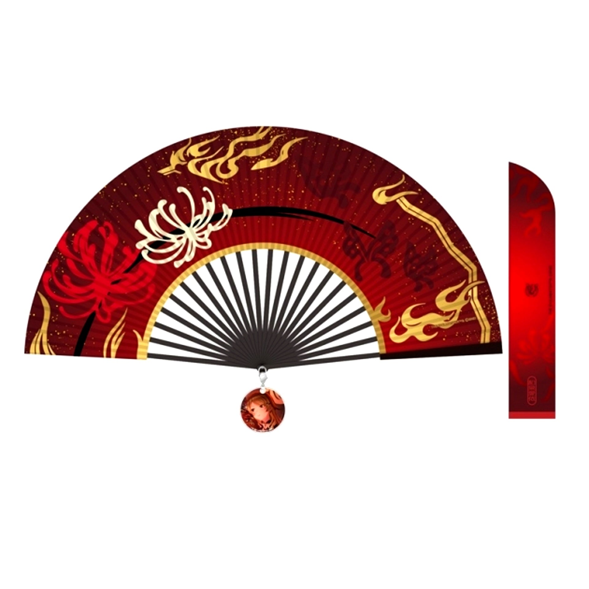 THE IDOLM@STER SHINY COLORS Song for Prism Sanka / Benibana Folding Fan with Acrylic Charm (Mei Izumi) [NEW]
