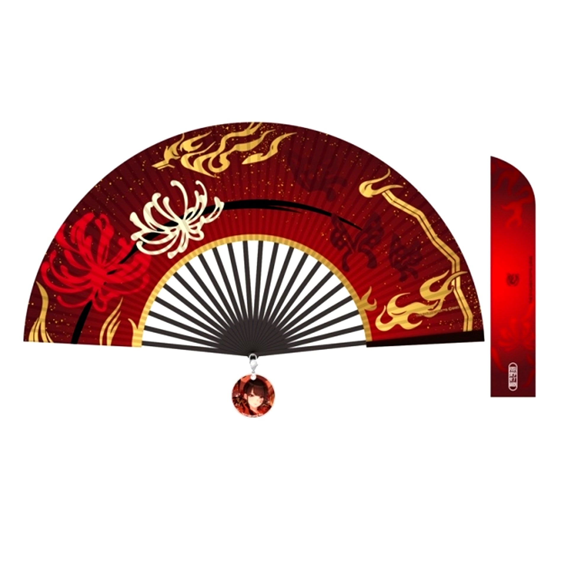 THE IDOLM@STER SHINY COLORS Song for Prism Sanka / Benibana Folding Fan with Acrylic Charm (Hiori Kazano) [NEW]