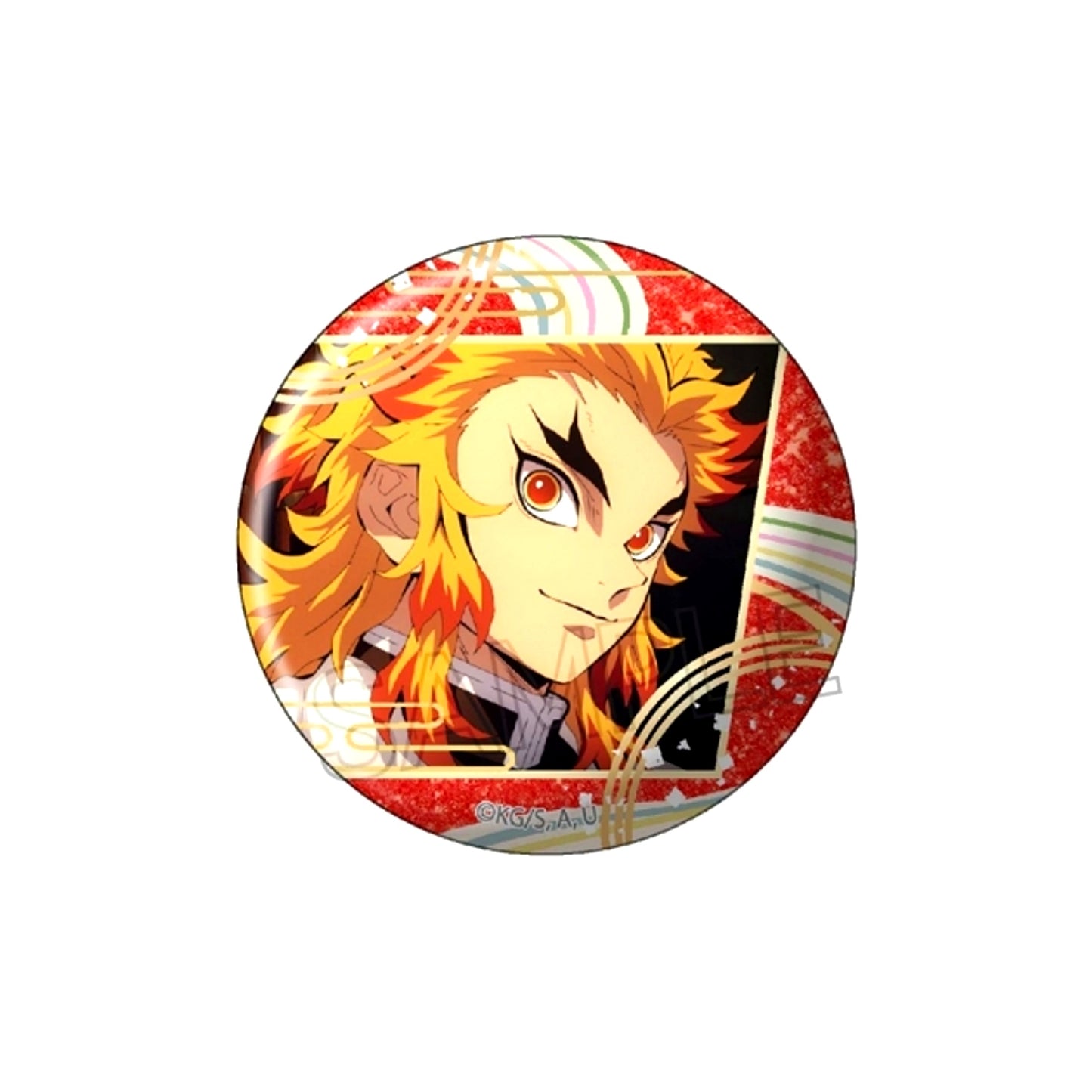 Demon Slayer: Kimetsu no Yaiba Glitter Button Vol.4 Kyojuro Rengoku Goods - Badge [NEW]