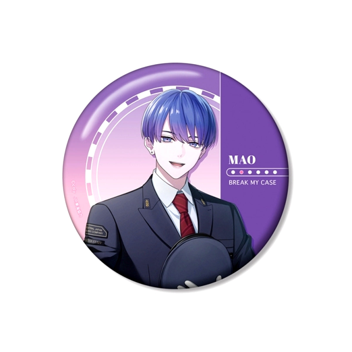 Break My Case Newly Drawn Mao Ukyo Station Attendant ver. 100mm Can Badge [NEW]