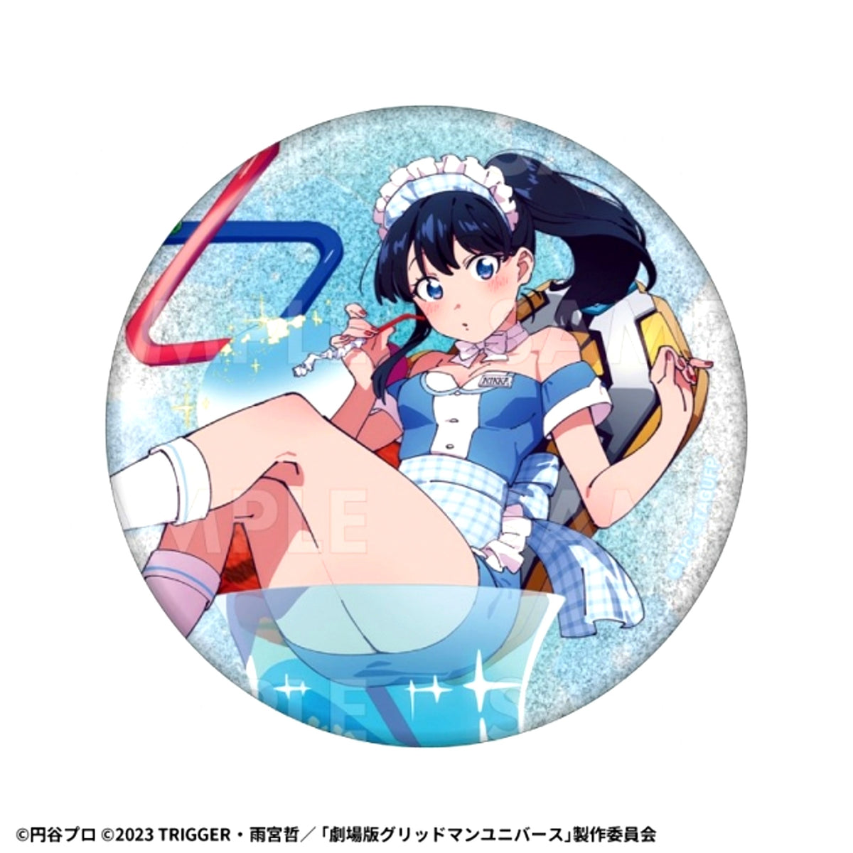 GRIDMAN UNIVERSE Chapon! 76mm Glitter Button Goods - Badge Rikka Takarada [NEW]
