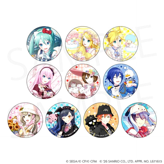 Hatsune Miku: Colorful Stage! x Sanrio Characters Glitter Button Collection A Goods - Badge Resale [NEW]