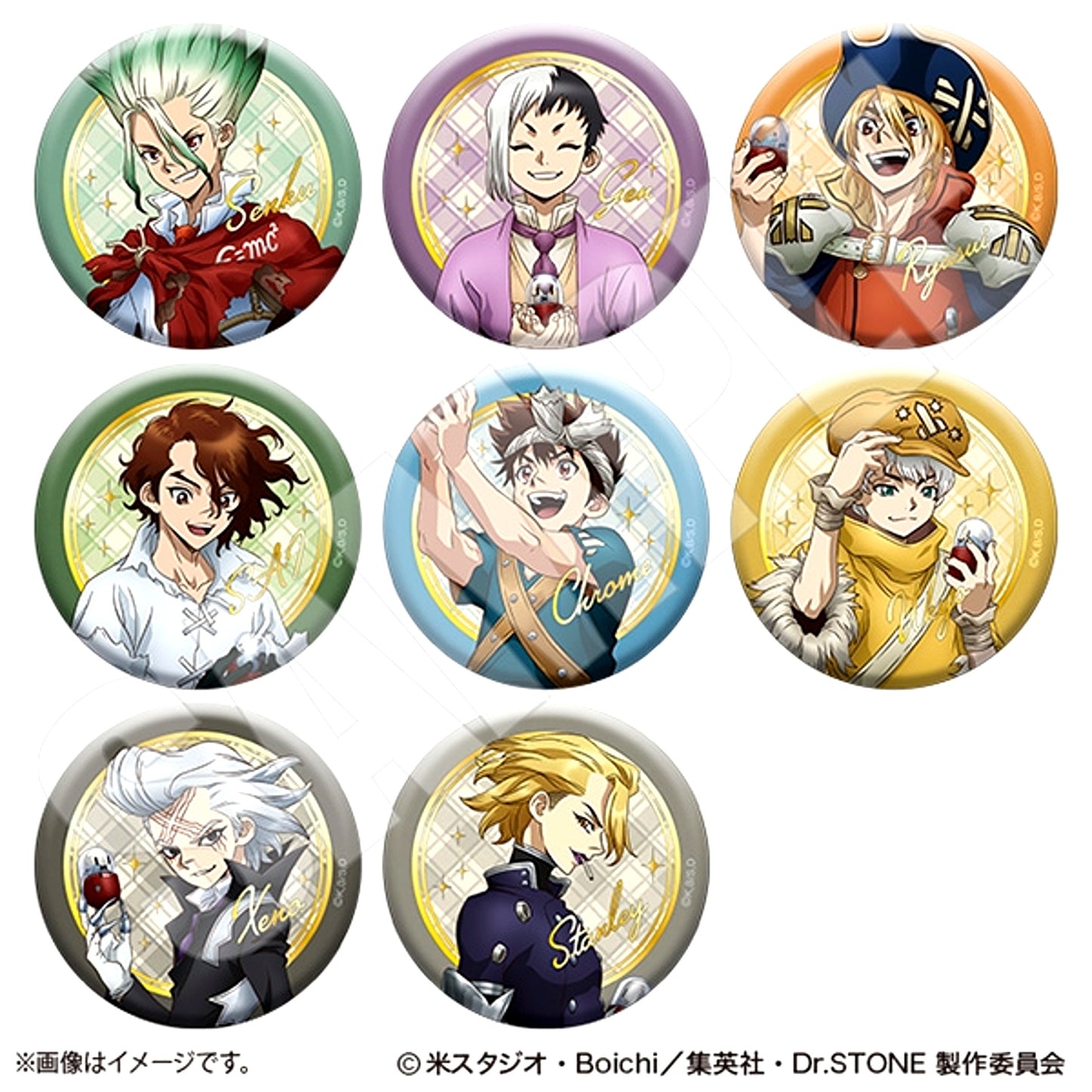 Dr.STONE Jewelry Can Badge Collection With Why-man ver. All 8 Types [NEW]