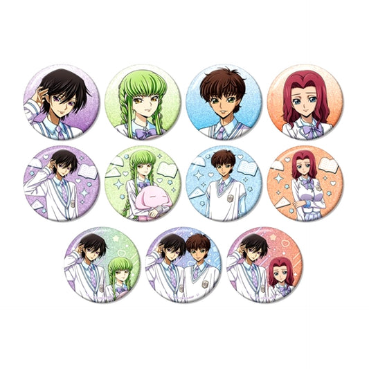 Code Geass: Lelouch of the Rebellion Newly Drawn School Fashion ver. Trading Glitter Can Badge (with Bonus) [NEW]