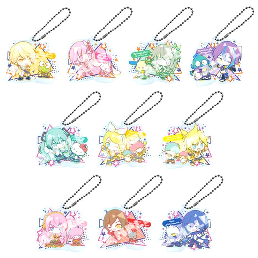 Hatsune Miku: Colorful Stage! x Sanrio Characters Mini Character Acrylic Keychain Collection C Wonderlands x Showtime & Virtual Singer (All 10 Types) (Reissue) [NEW]