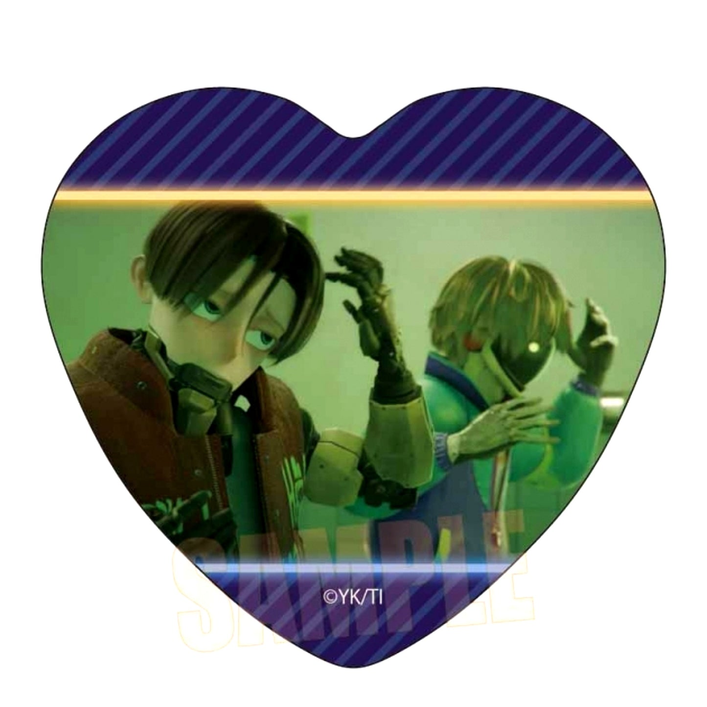 Anime "Galaxy Express Milky Subway: Local Train Bound for the Theater" Memories Heart Can Badge Kurt & Max [NEW]