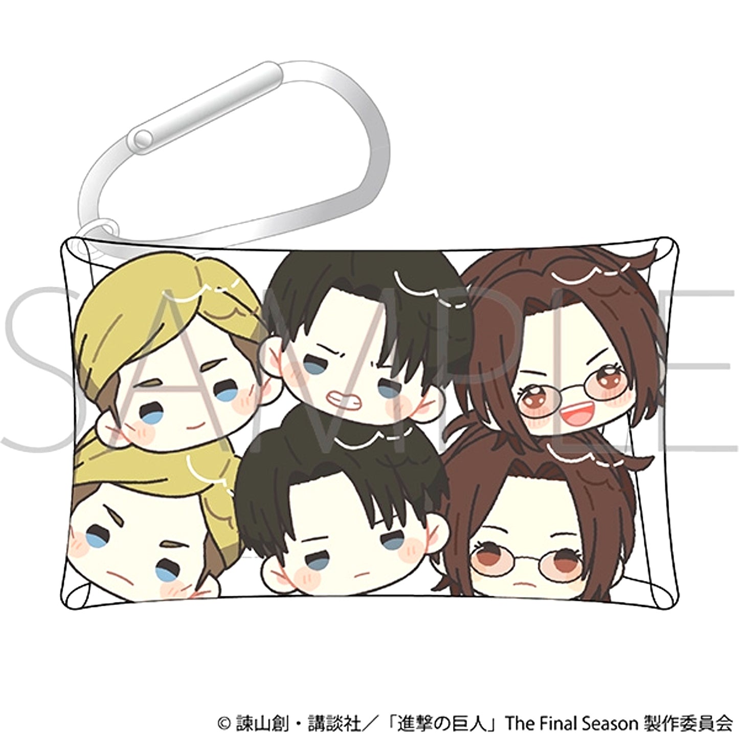 Attack on Titan Clear Pouch with Carabiner / Levi, Erwin, Hange [NEW]