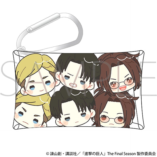 Attack on Titan Clear Pouch with Carabiner / Levi, Erwin, Hange [NEW]