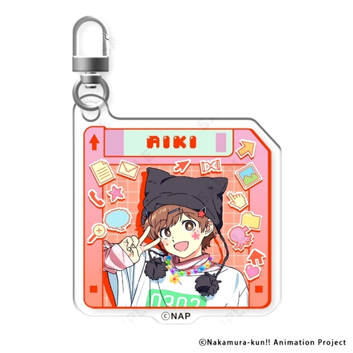TV Anime Go For It, Nakamura-kun!! Acrylic Keychain 2. Aiki Hirose [Y2K Decora] [NEW]