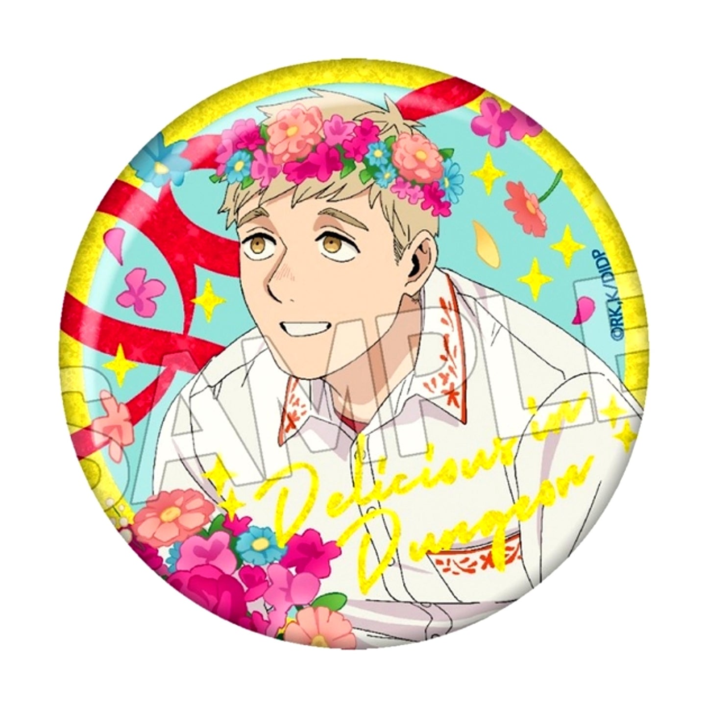 Delicious in Dungeon Flower Crown Sparkle Can Badge Laios [NEW]