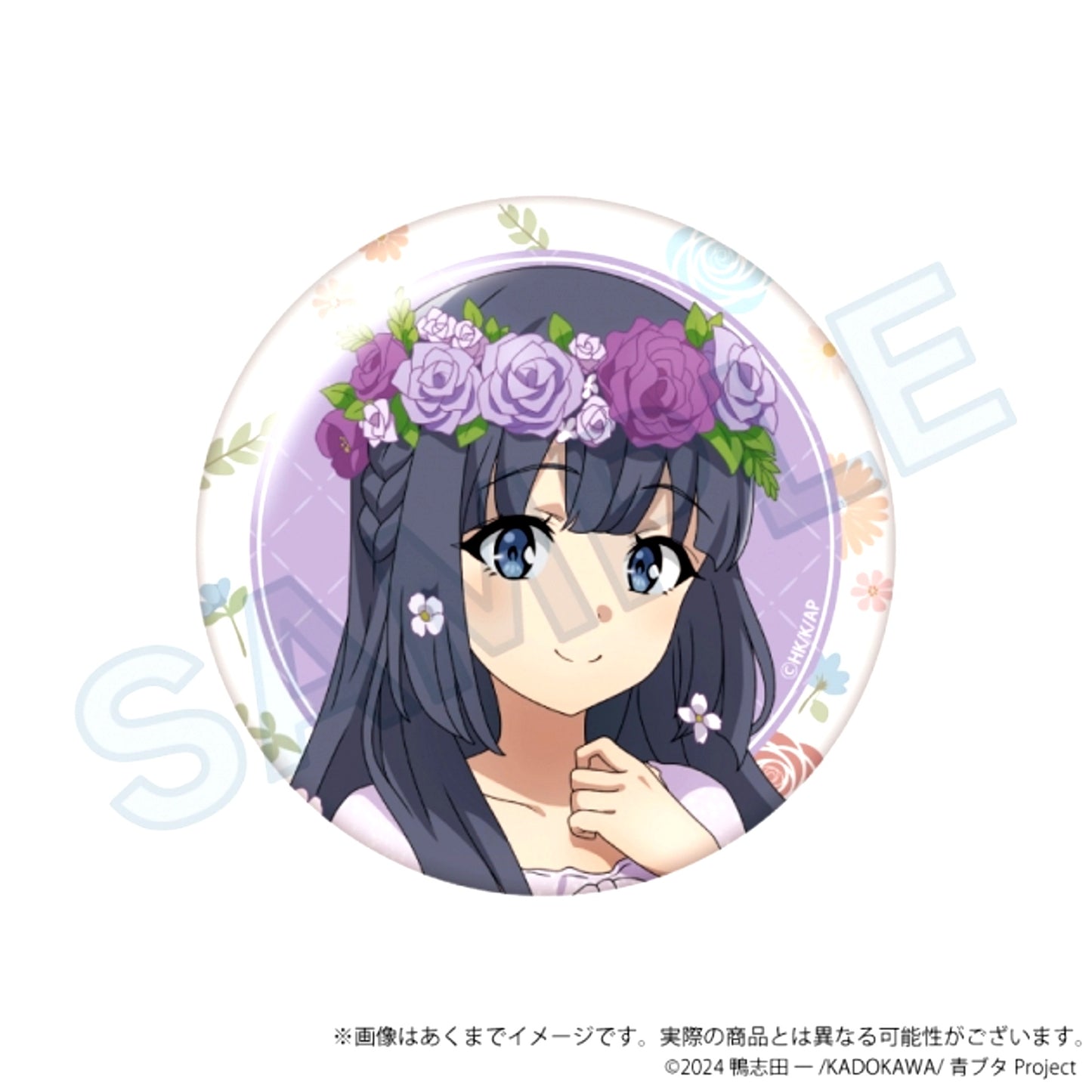 "Rascal Does Not Dream" Series Choi Deka Can Badge Flower Crown ver. Makinohara Shoko [NEW]