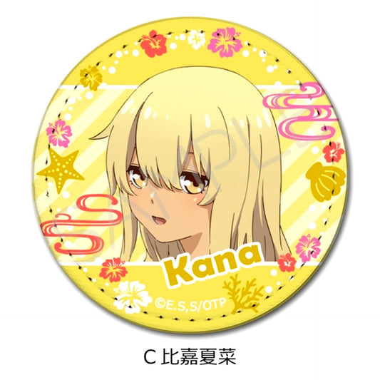 TV Anime "Okitsura: Fell in Love with an Okinawan Girl" Leather Badge (Round) C (Higa Kana) [NEW]