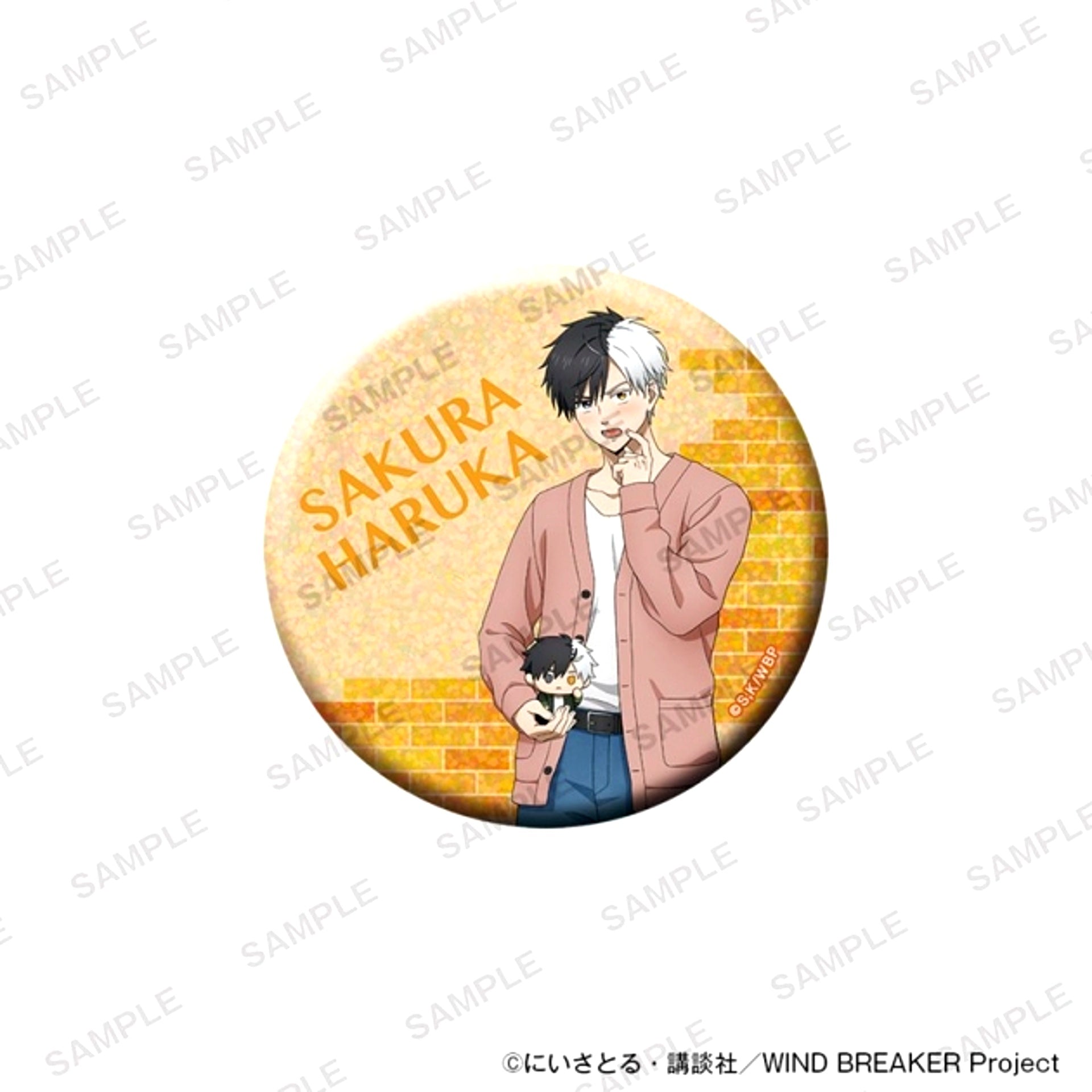 TV Anime WIND BREAKER BIG Hologram Button Plush Toys Together ver. Haruka Sakura Goods - Badge [NEW]