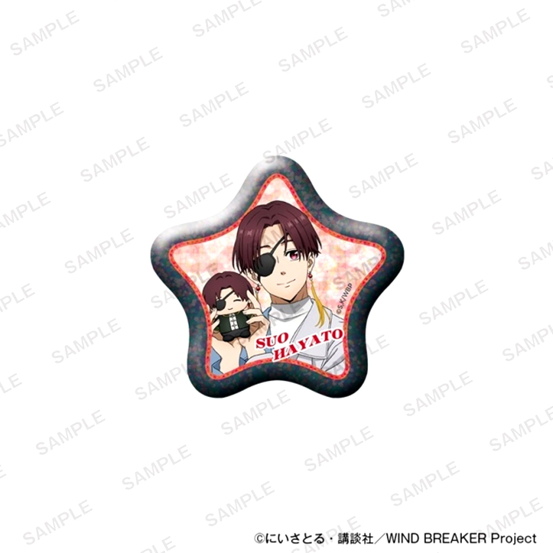 TV Anime WIND BREAKER Star-Shaped Kirakira Can Badge Together with Plush ver. Hayato Suo [NEW]