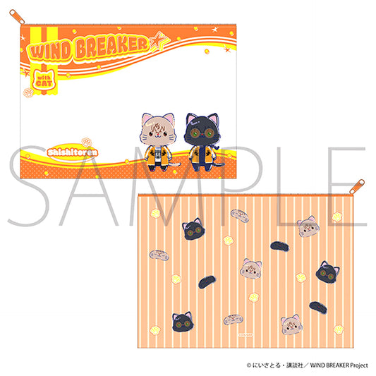 WIND BREAKER withCAT illustration Ver. Clear Pouch / Shishitoren [NEW]