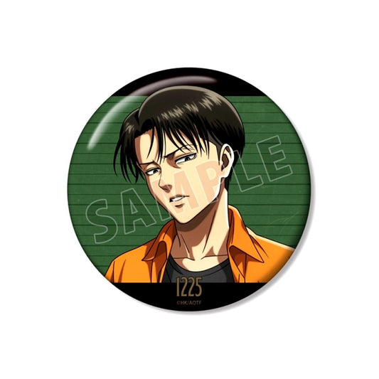 TV Anime Attack on Titan Newly Drawn Levi Prisoner ver. 100mm Button Goods - Badge [NEW]
