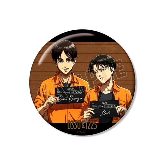TV Anime Attack on Titan Newly Drawn Ellen & Levi Prisoner ver. 100mm Button Goods - Badge animate Advance Sale [NEW]