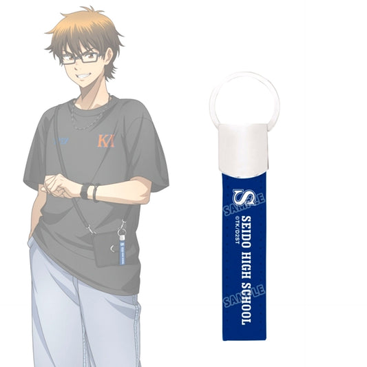 TV Anime Ace of Diamond act II -Second Season- Newly Drawn Kazuya Miyuki Casual ver. Synthetic Leather Keychain with Worn Key Ring [NEW]