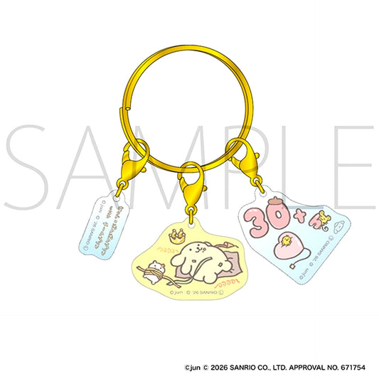 Sanrio Characters Pompompurin Acrylic Keychain 30th Goods - Keychain [NEW]