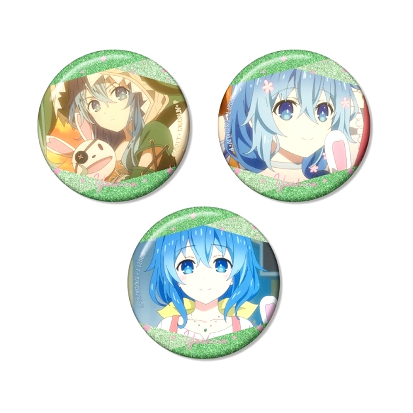 Date A Live IV Yoshino Scene Photo Glitter Can Badge Set of 3 [NEW]
